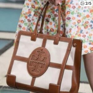 Tory Burch Tan and Cream Tote Bag